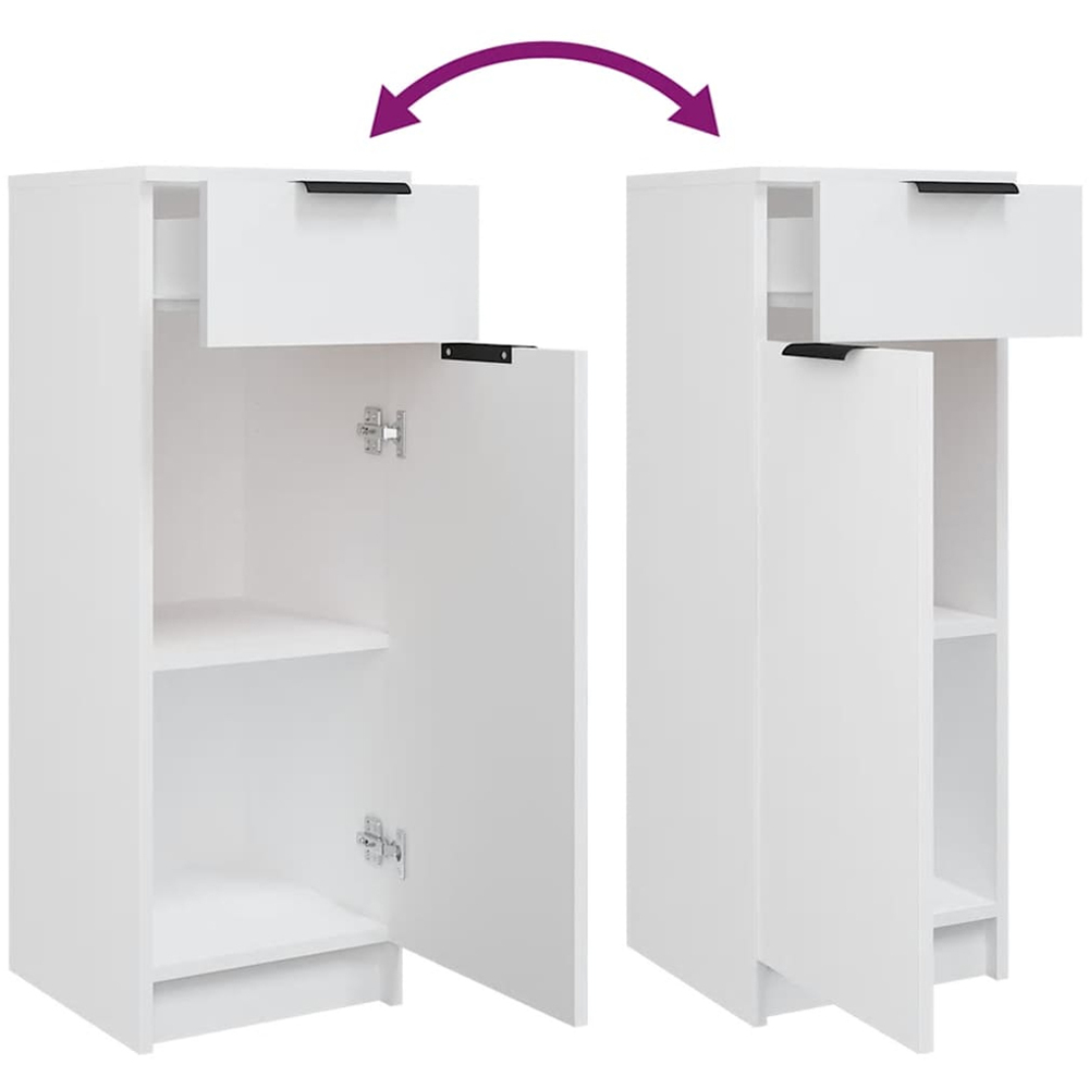 vidaXL Single Door Single Drawer White Narrow Bathroom Cabinet Image 7