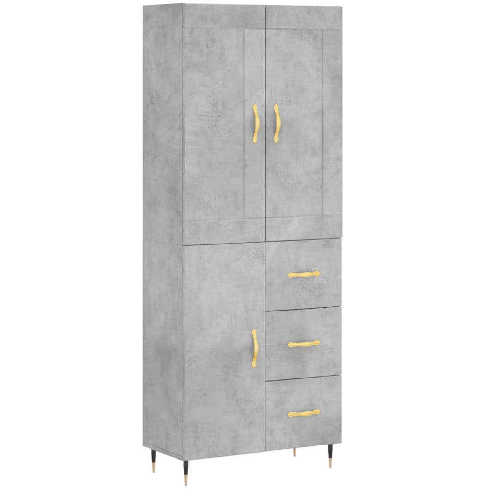 vidaXL 3 Door 3 Drawer Concrete Grey Highboard Image 2