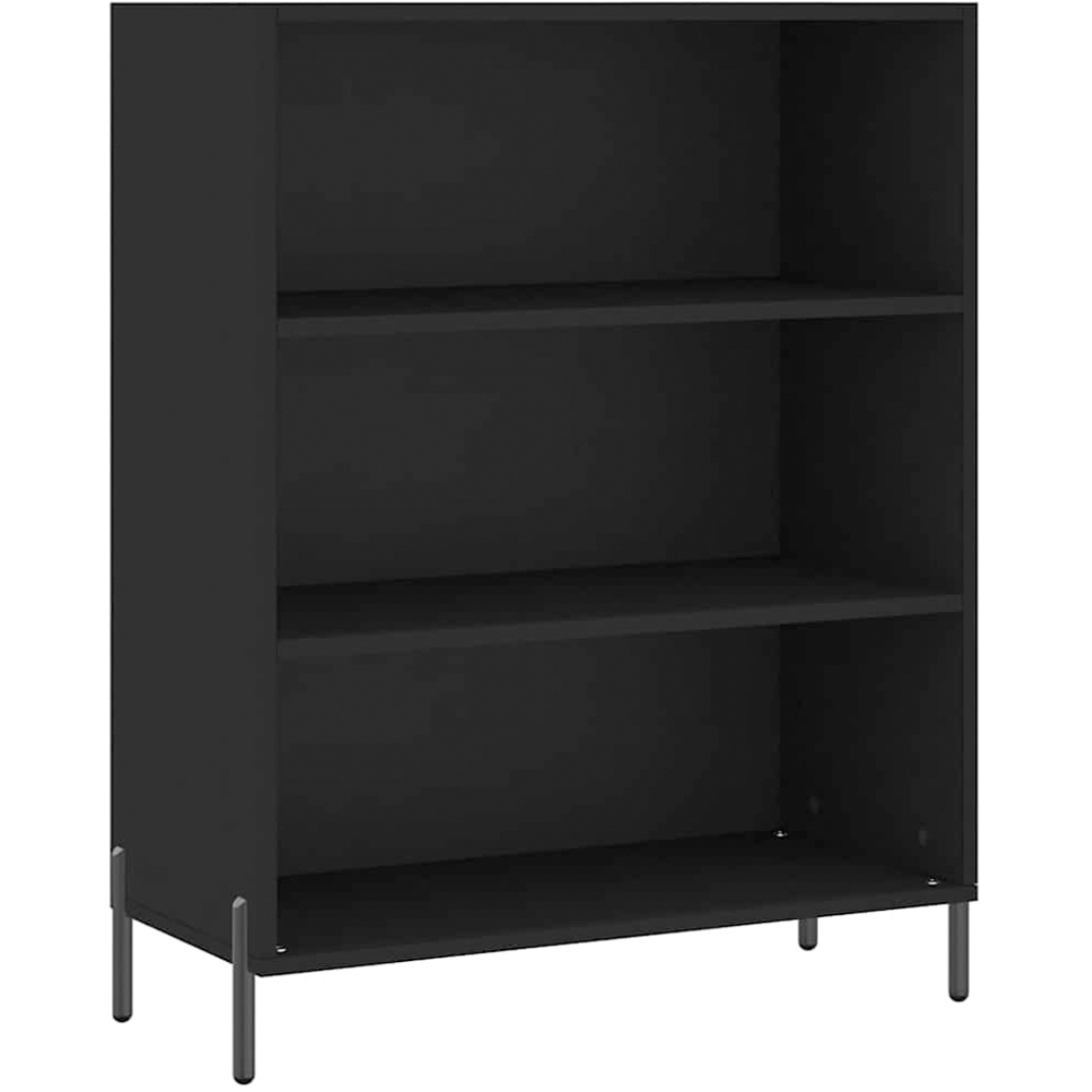 vidaXL 3 Open Shelf Black Shelf Cabinet Image 2