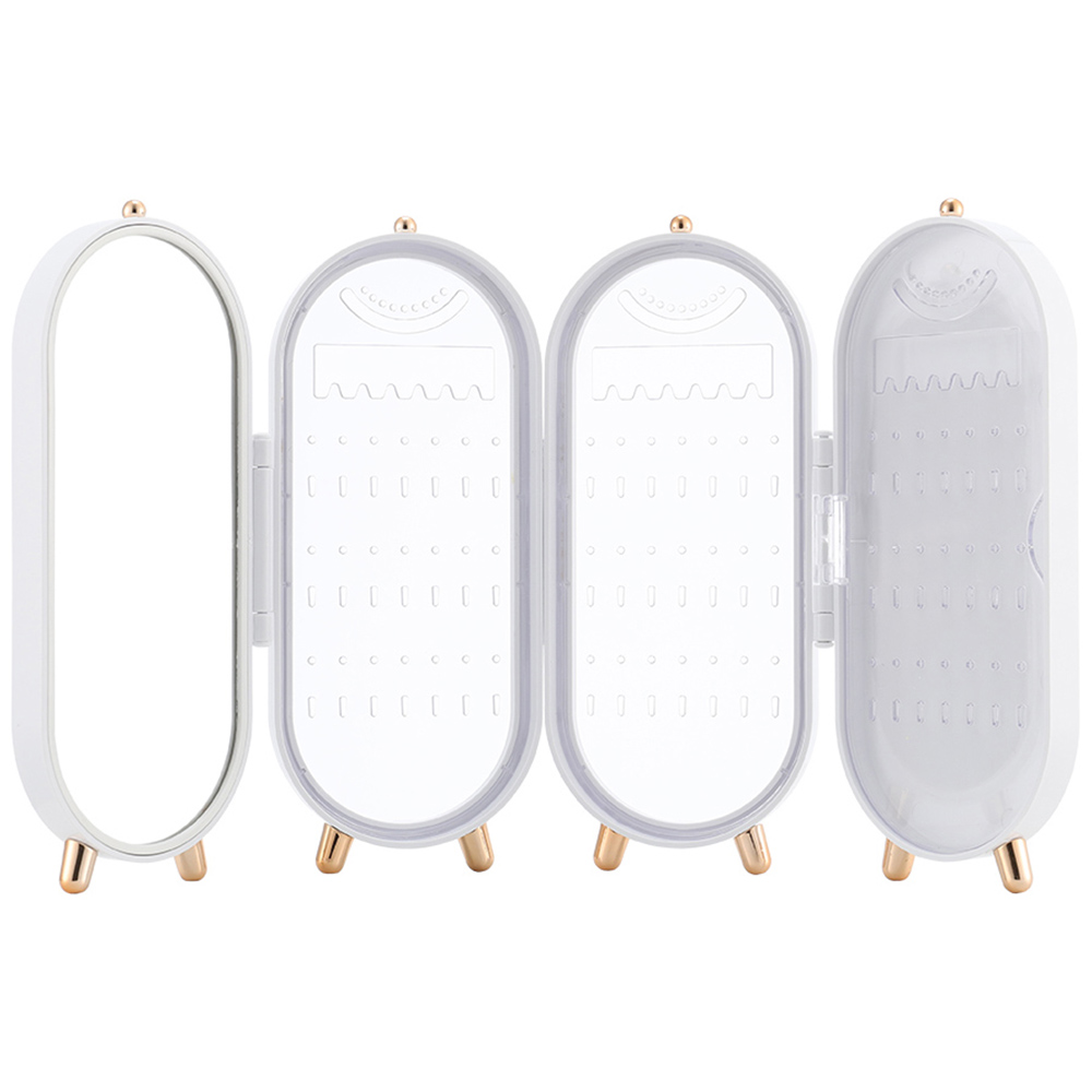 Living and Home 4 Tier White Dustproof Jewellery Storage Box with Mirror Image 3