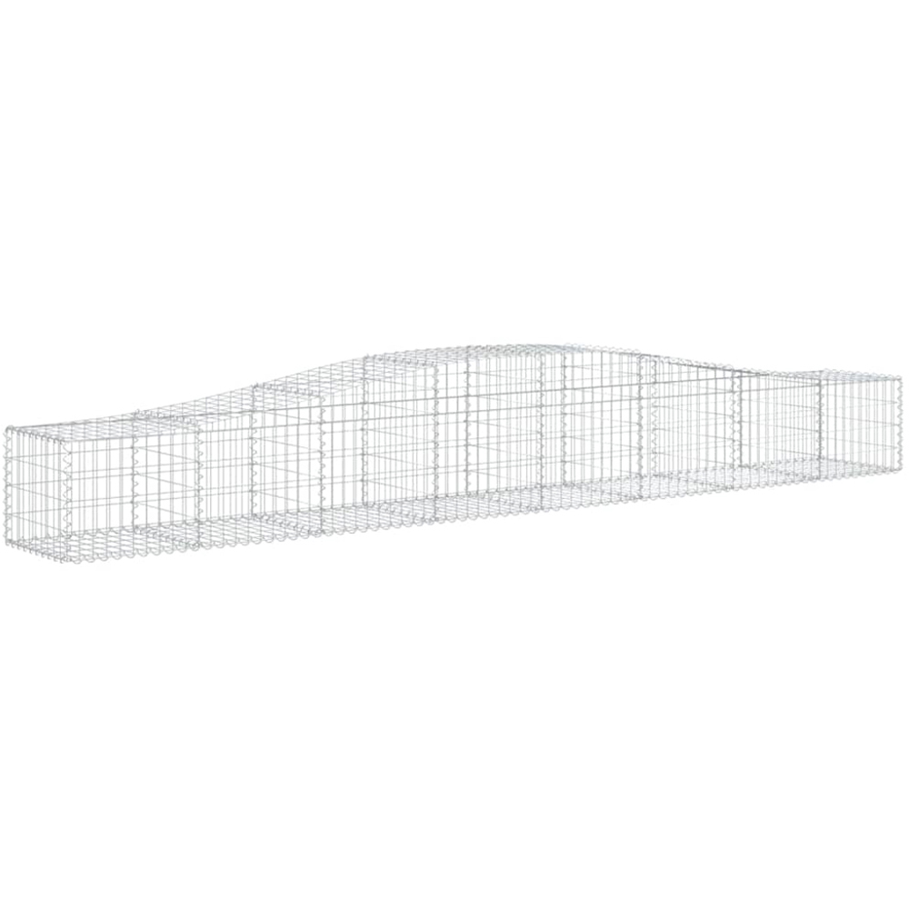 vidaXL Silver Galvanised Iron Arched Gabion Basket 400 x 50 x 40/60cm 25 Pack Image 1