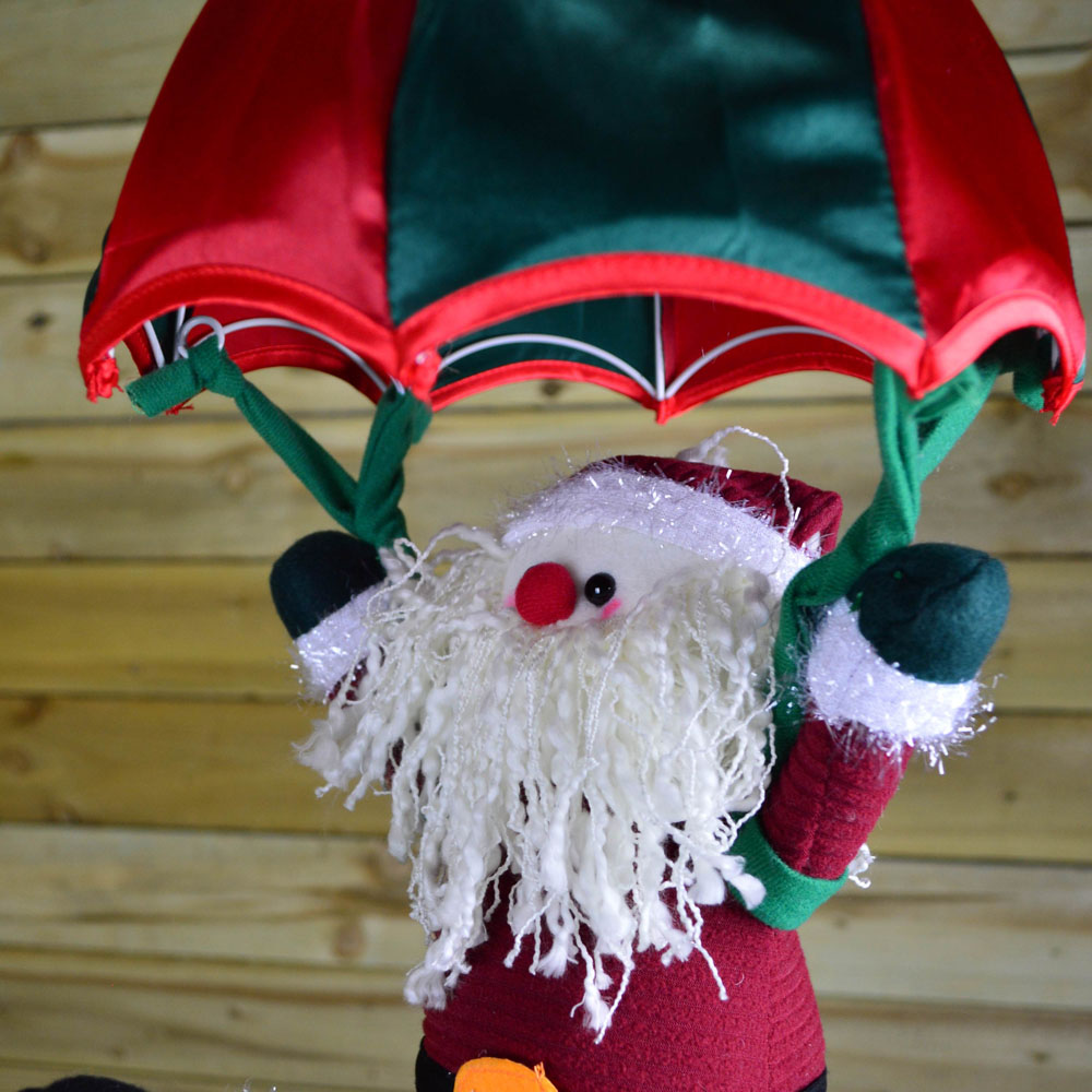 Premier Animated and Musical Parachuting Christmas Santa Decoration 45cm Image 6