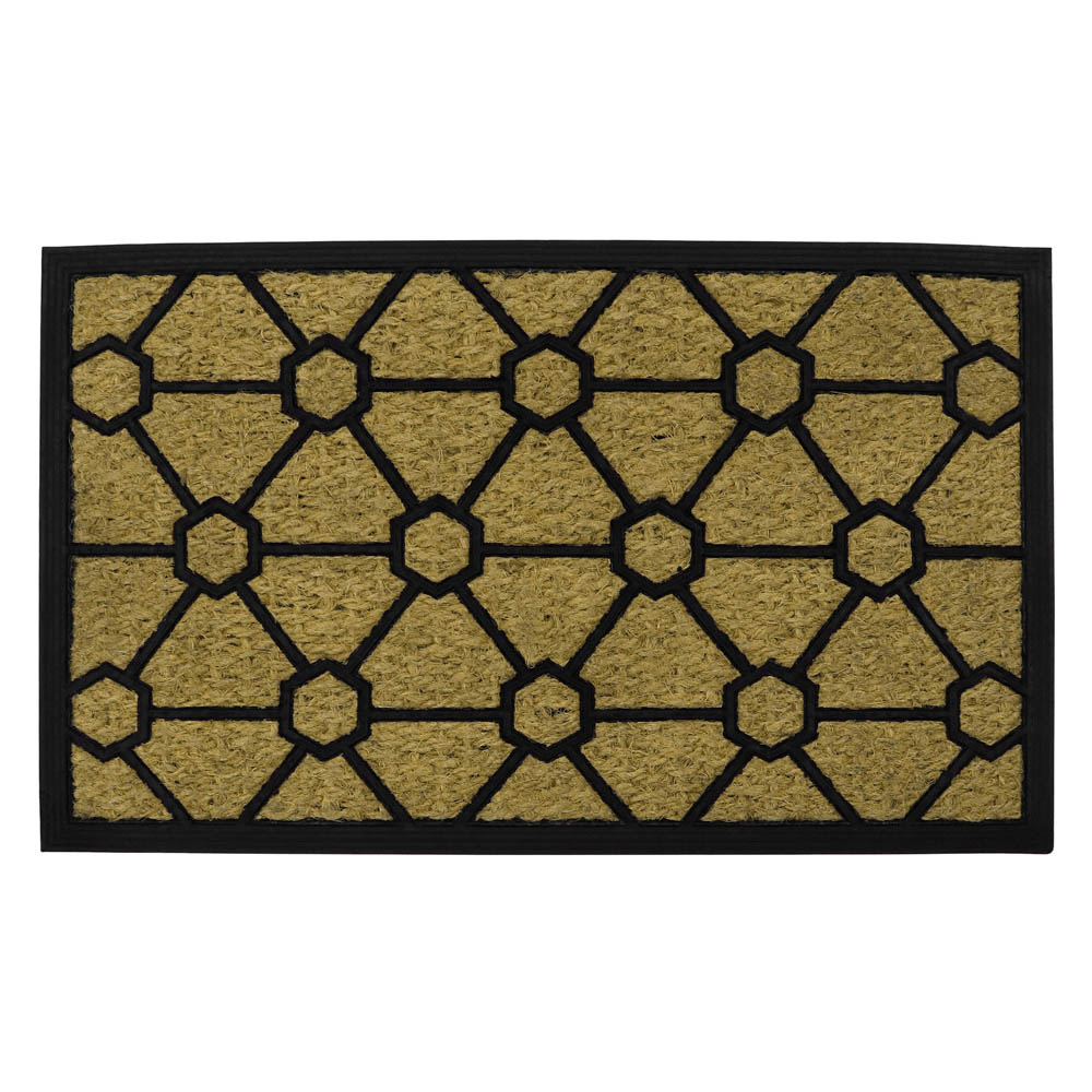 JVL Geometric Woven Tuffscrape Doormat 45 x 75cm Image 1