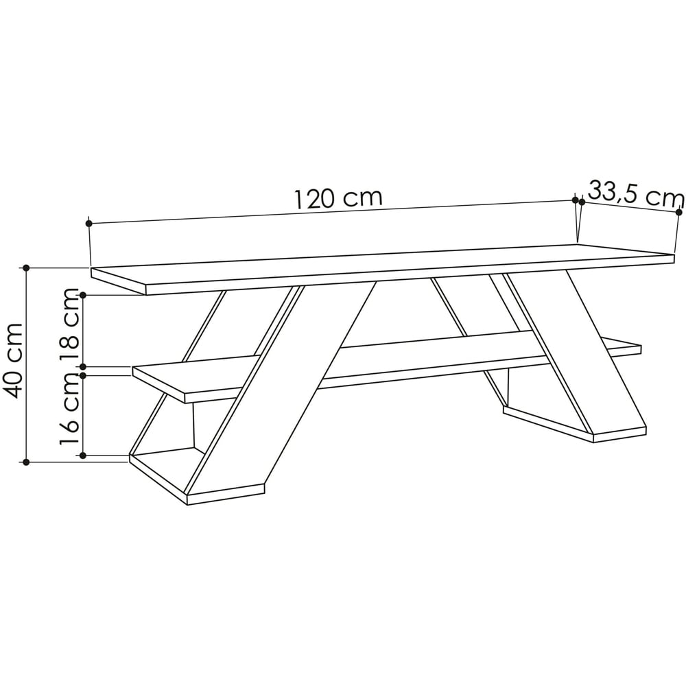 Decortie Farfalla Single Shelf Anthracite Modern TV Unit Image 9