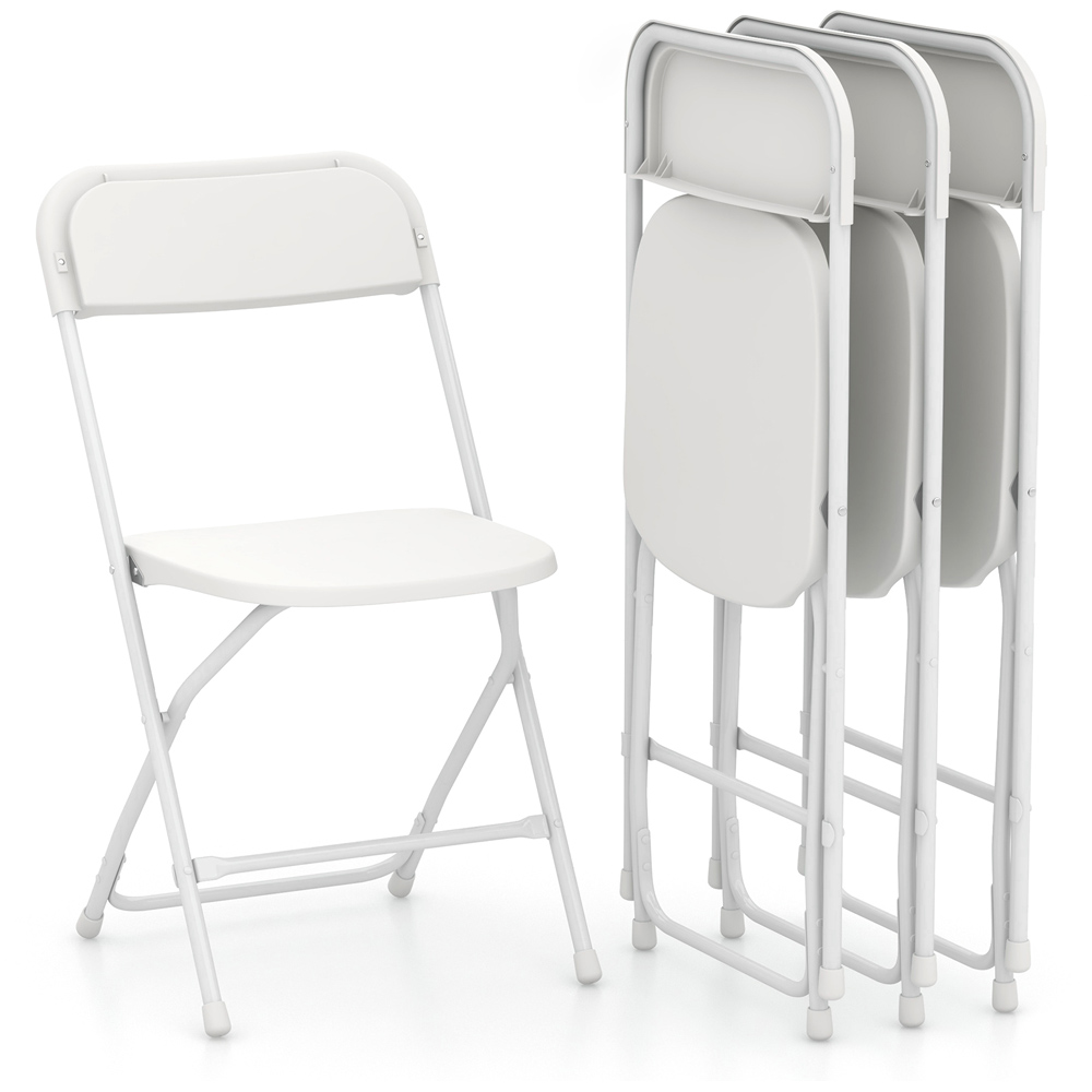 Costway Set of 4 White Metal Foldable Chair Image 3