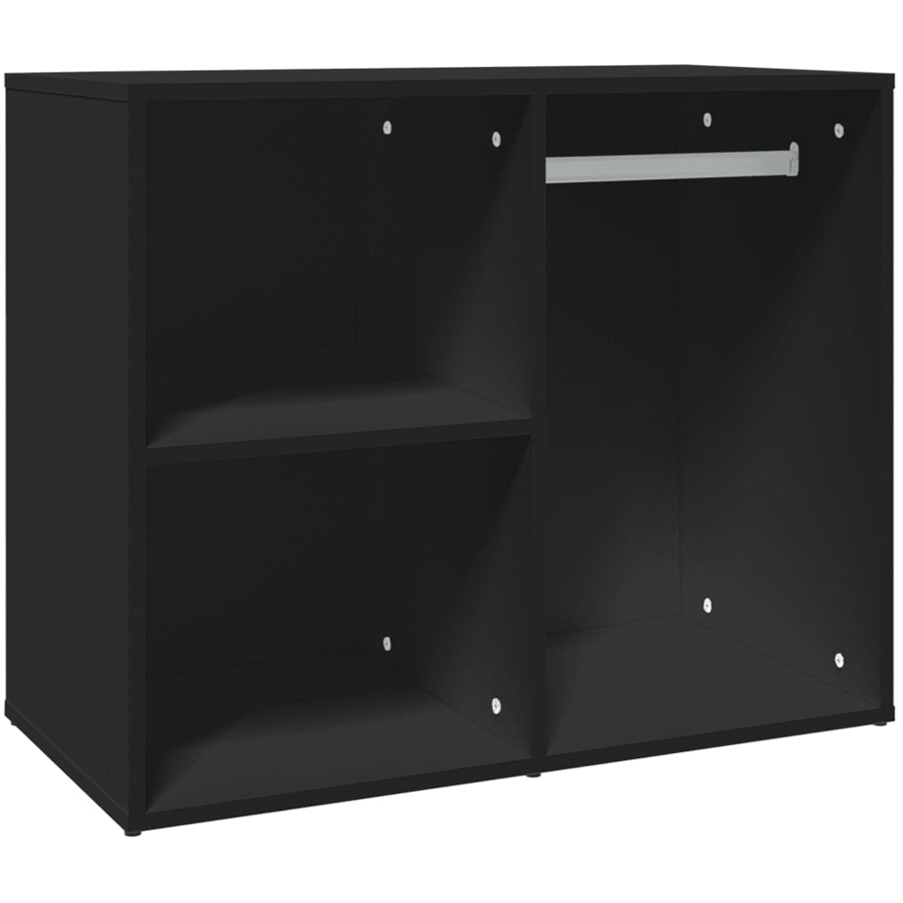 vidaXL 3 Shelf Black Engineered Wood Dressing Cabinet Image 2