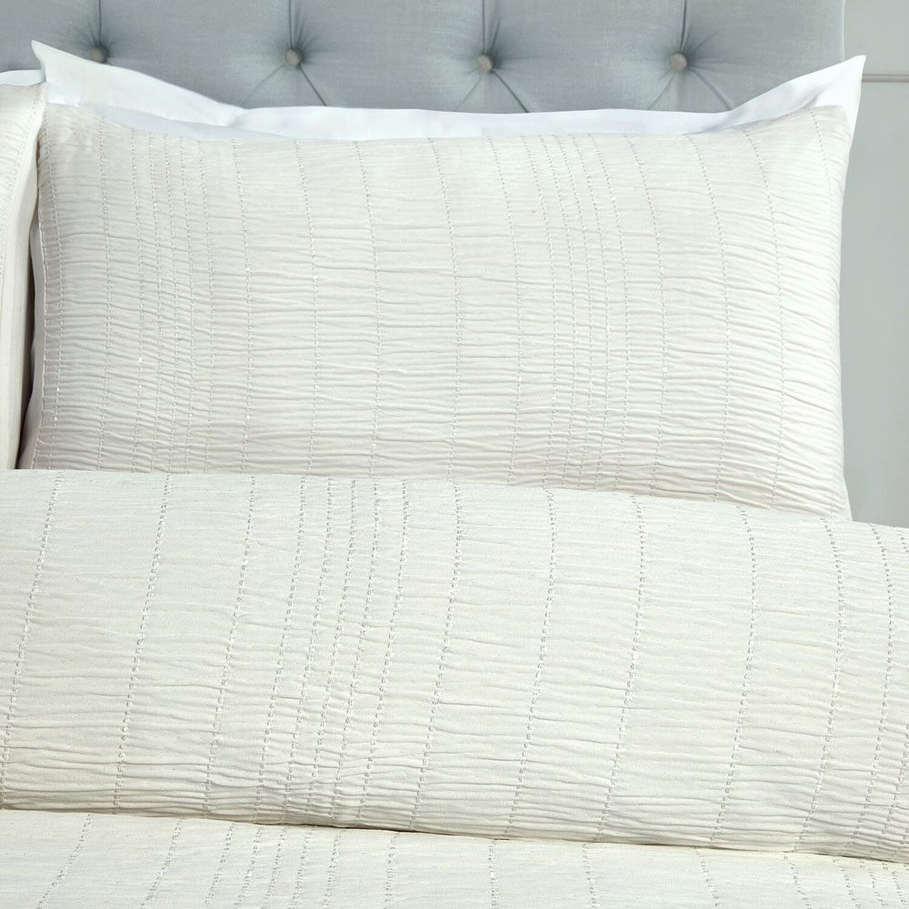 Estelle Seersucker Duvet SetSilverDouble Image 4
