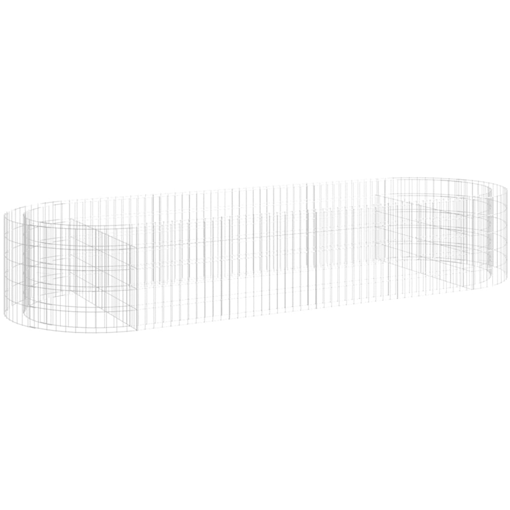 vidaXL Silver Galvanised Iron Gabion Raised Bed 300 x 100 x 50cm Image 1