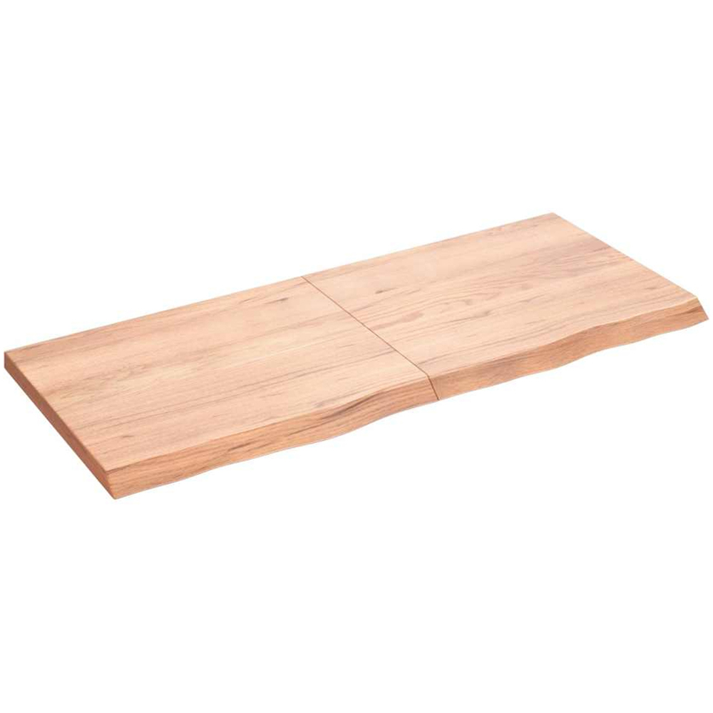vidaXL 50 x 120cm Light Brown Oak Wood Wall Shelf Image 1