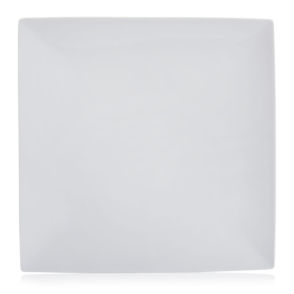 Wilko White Ceramic Square Dinner Plate Image 1