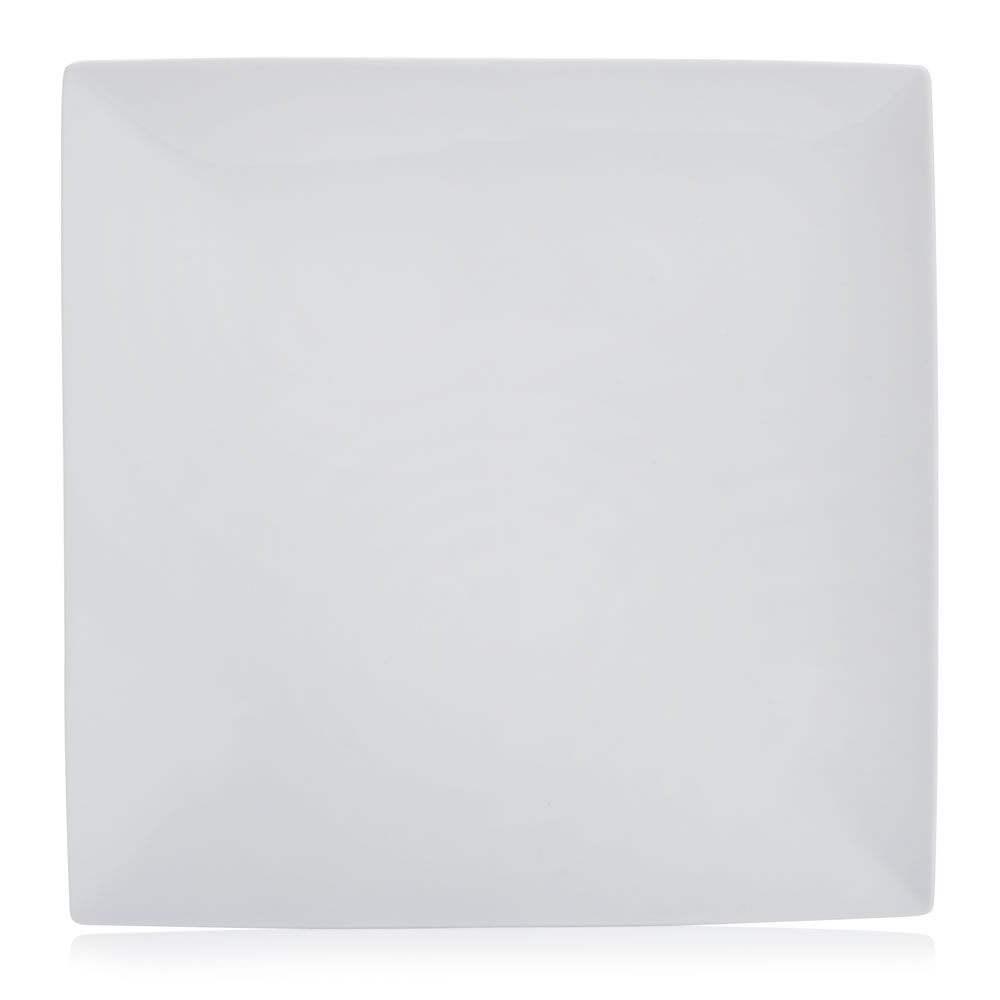 Wilko White Ceramic Square Dinner Plate Wilko