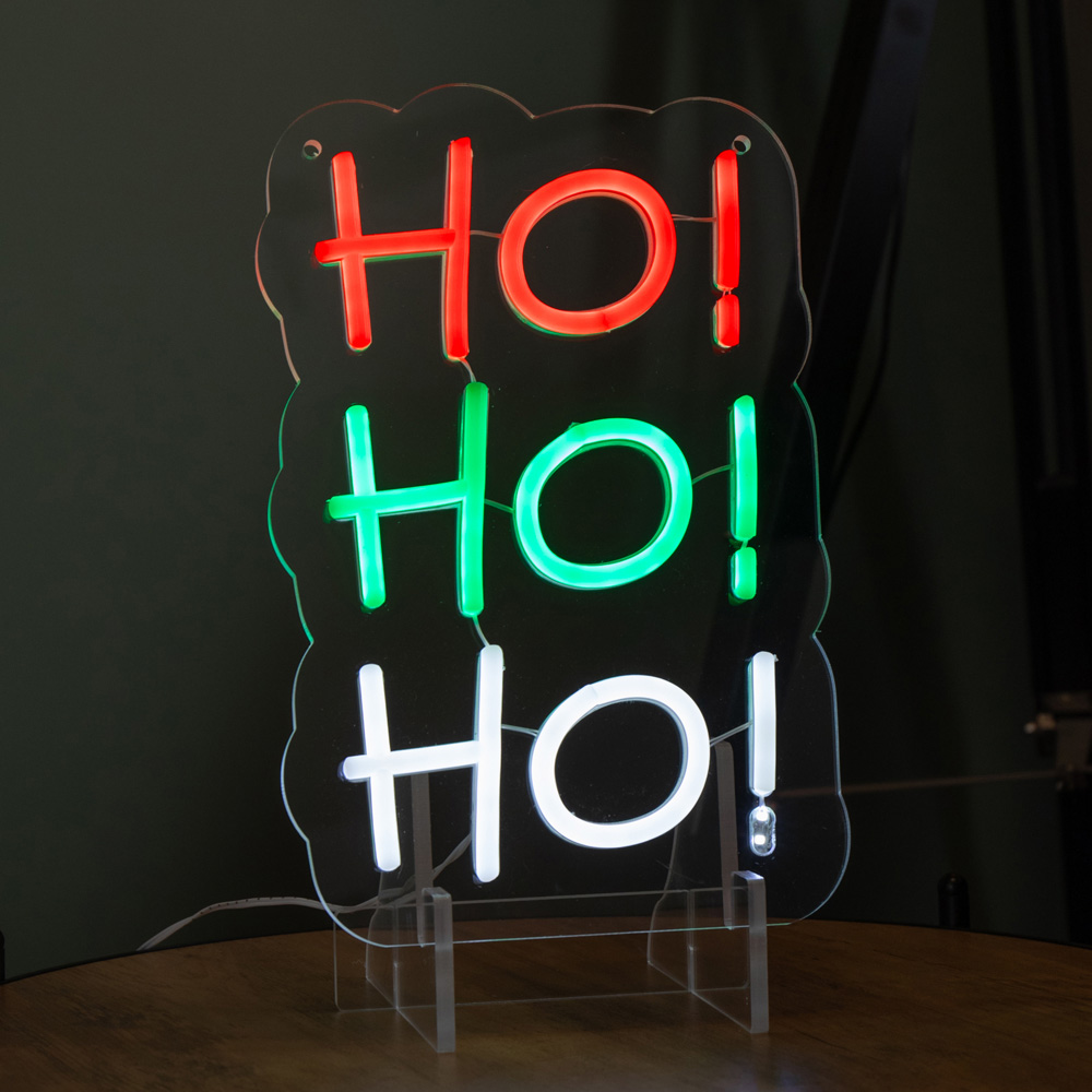 Samuel Alexander Light-Up Hanging or Freestanding Christmas Ho Ho Ho Neon Sign 29cm Image 1