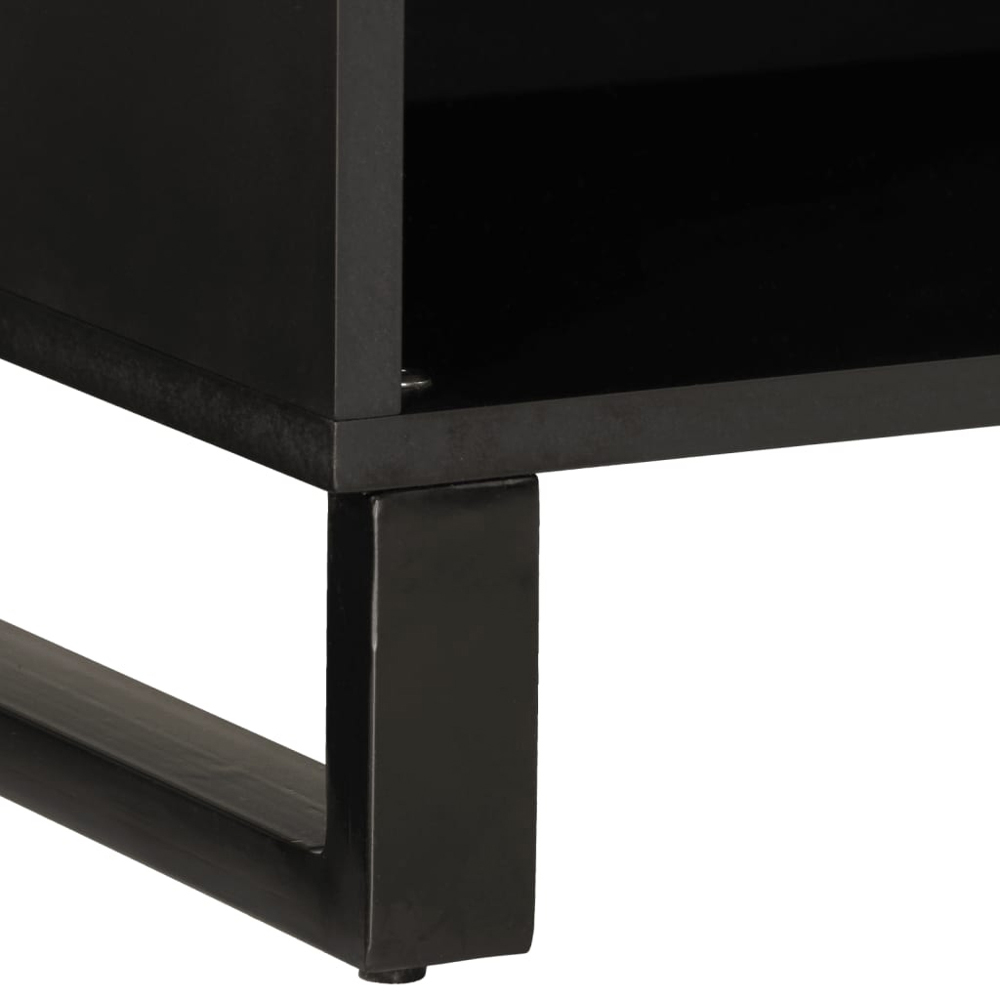 vidaXL Single Shelf Light Brown Solid Mango Wood TV Cabinet Image 7