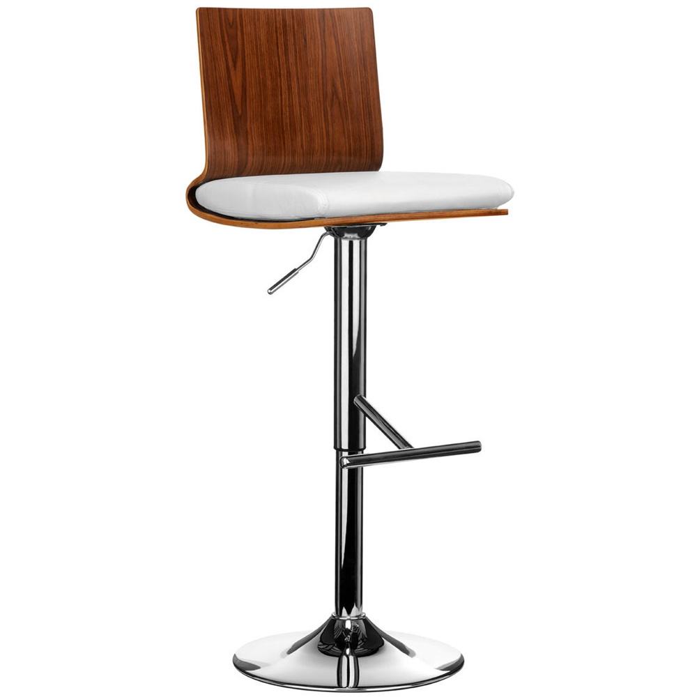 Premier Housewares Giles Walnut And White Square Back Bar Chair Image 2