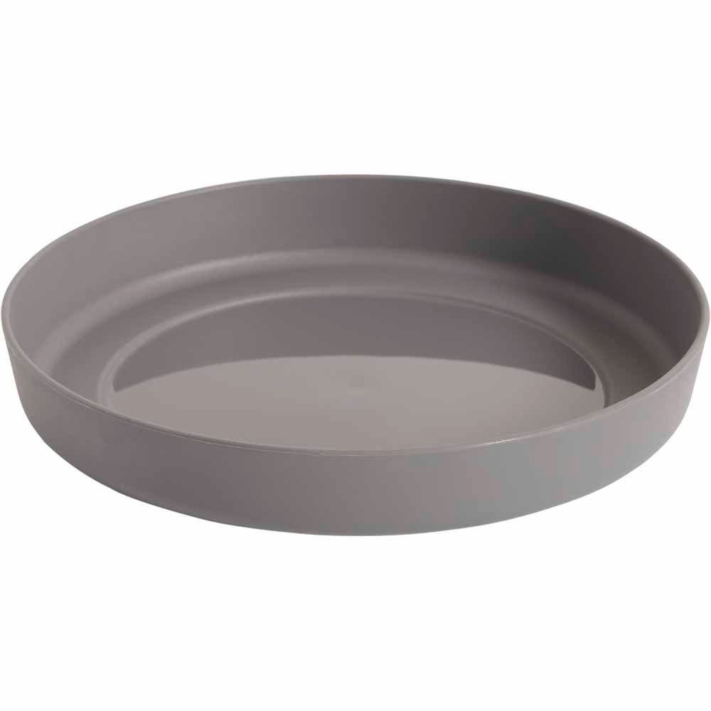 Clever Pots Grey Plastic 19/20cm Round Plant Pot Tray Image 1