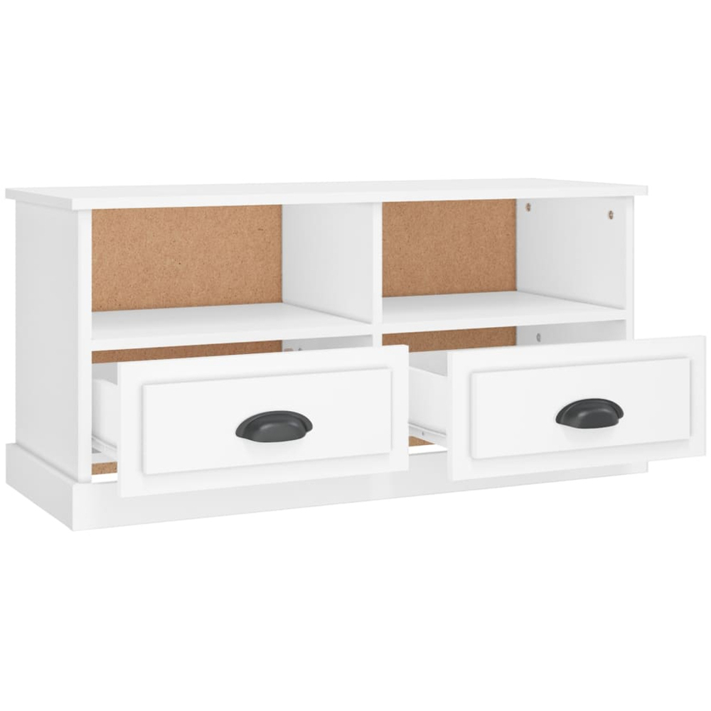 vidaXL 2 Door 2 Shelf White TV Cabinet Image 6