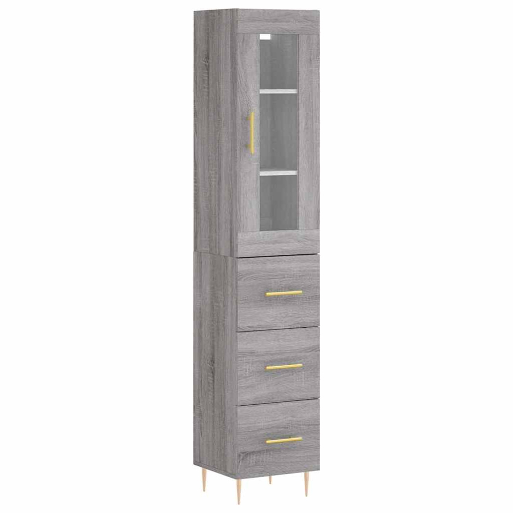 vidaXL 4 Door Grey Sonoma Highboard Image 2