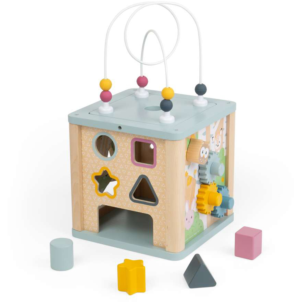 Bigjigs Toys Kids Activity Cube Learning Centre with Bead Maze and Spinning Gears Image 2
