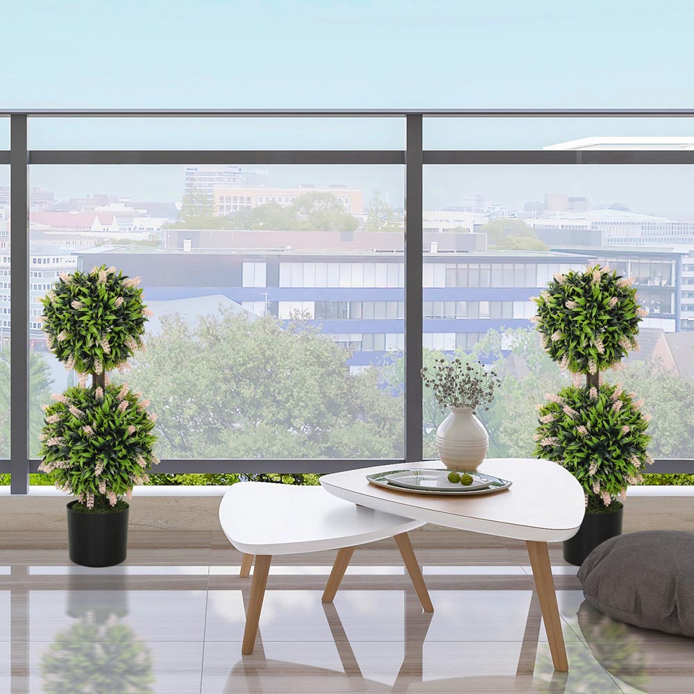 Portland Pink Lavender Flower Artificial Plant in Pot 2 Pack Image 5