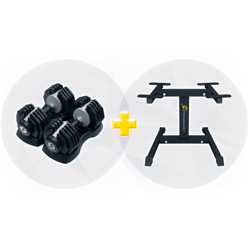 Strongology Urban25 Grey Adjustable Smart Dumbbell with Adjustable Stand 2 Pack Image 3