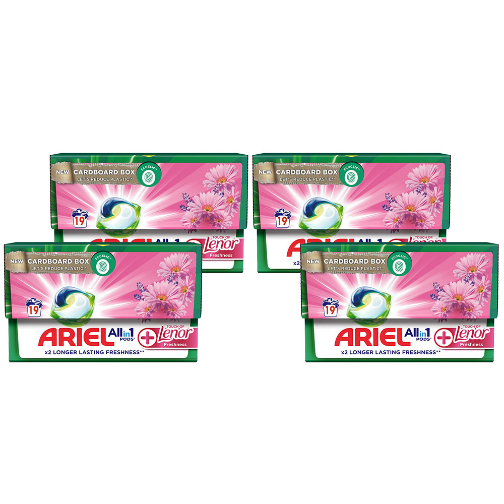Ariel Original All in 1 Pods Washing Liquid Laundry Capsules 19 Washes Case of 4 Image 1