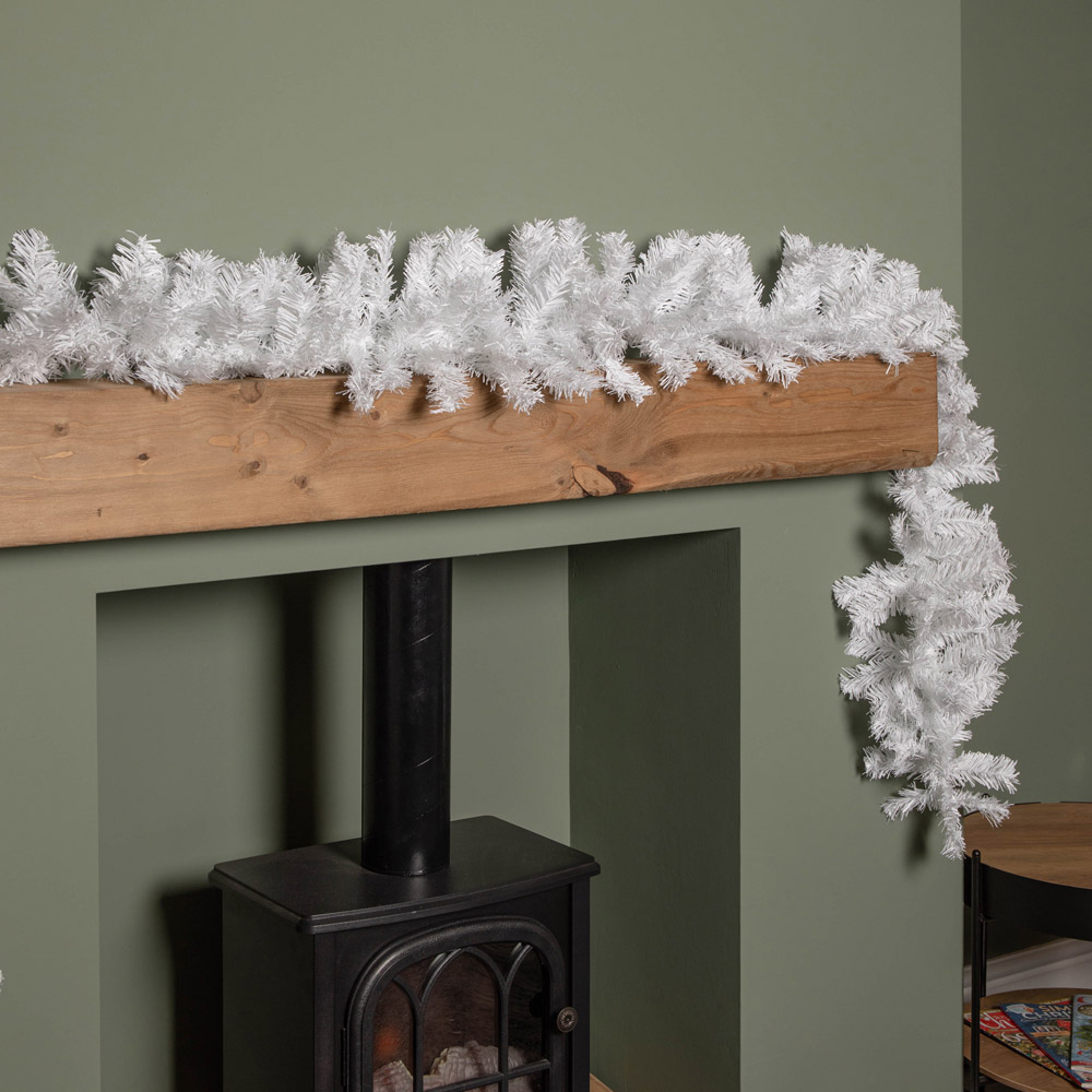 Samuel Alexander White Christmas Garland with PVC Branches 270cm Image 5