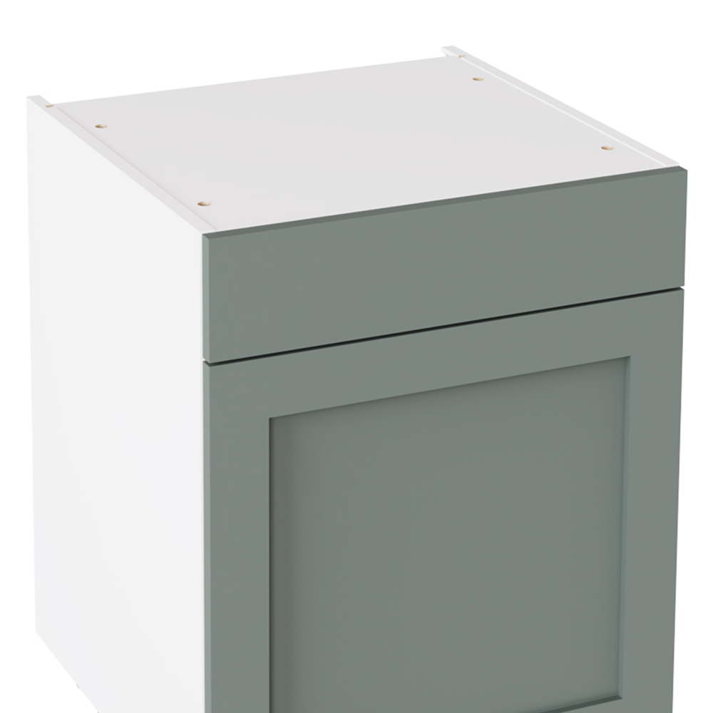 Kitchen Kit Shaker Matt Sage Green Drawerline Base Cabinet 600mm Image 2