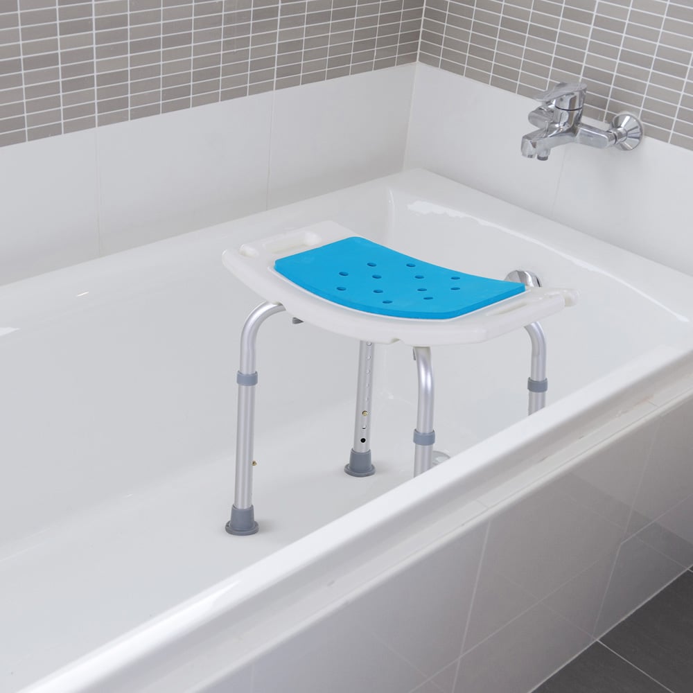 Portland Height Adjustable Aluminium Bath Chair Blue Image 5