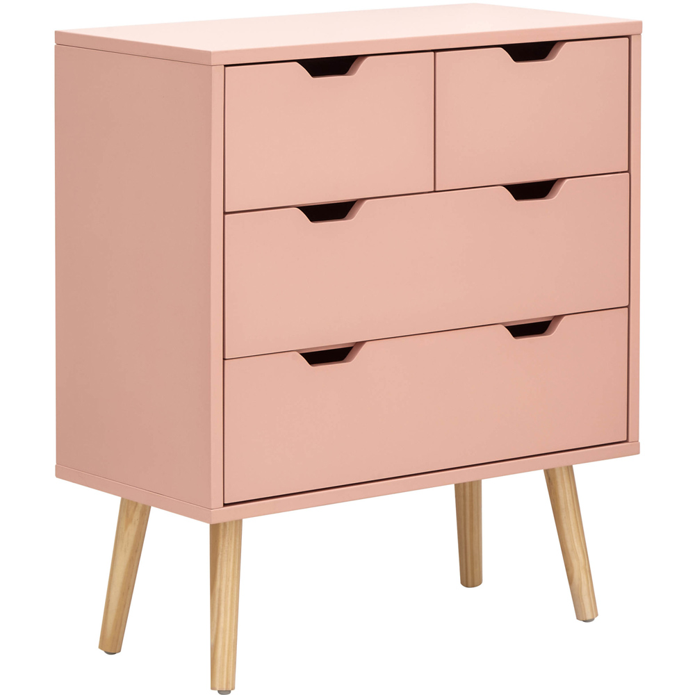 GFW Nyborg 4 Drawer Coral Pink Chest of Drawers Image 3