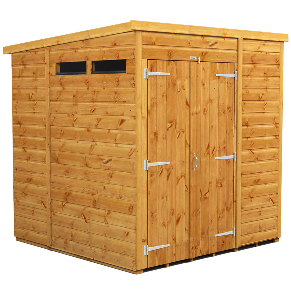 Power Sheds 6 x 6ft Double Door Pent Security Shed Image 1