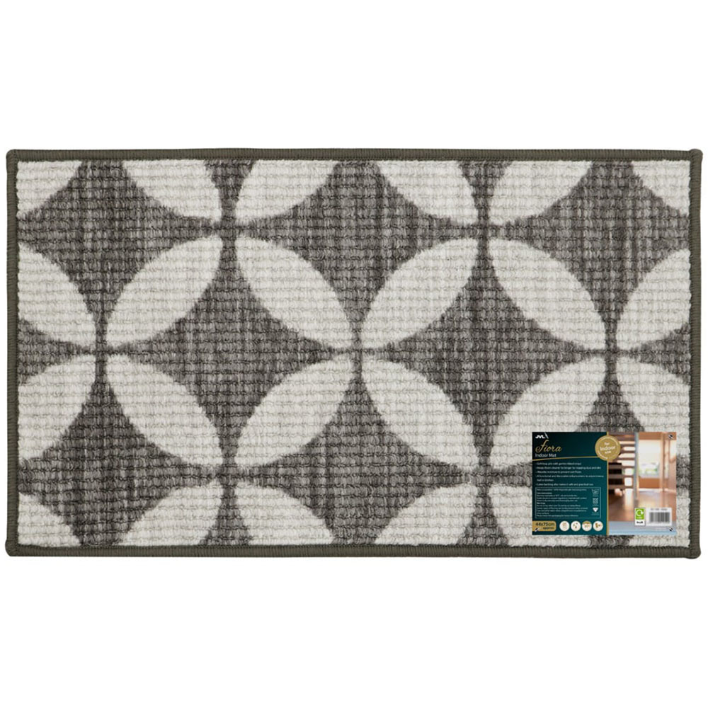 JVL Fiora Pewter Machine Washable Door Mat 44 x 75cm Image 3