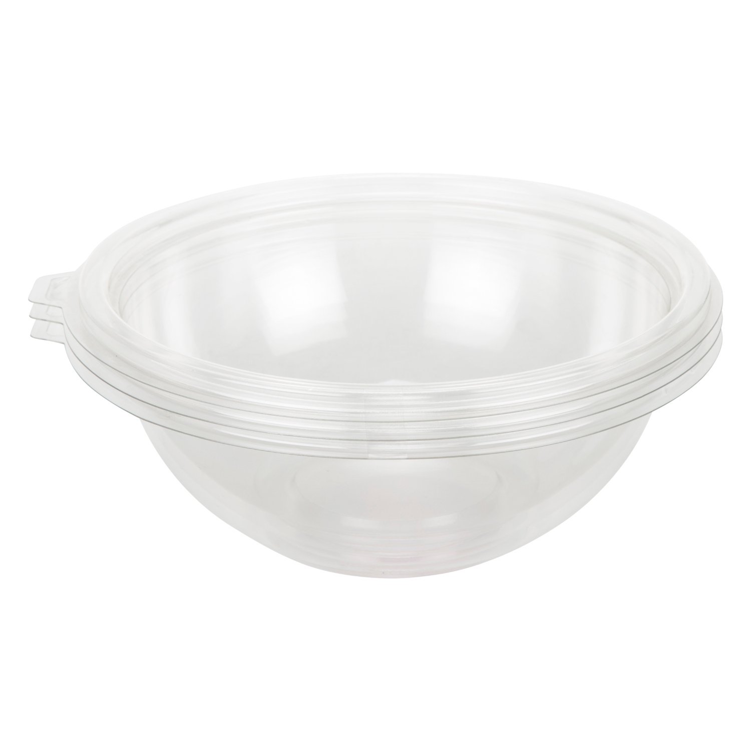 Set of Three Serving Bowls Clear Plastic - Clear Image