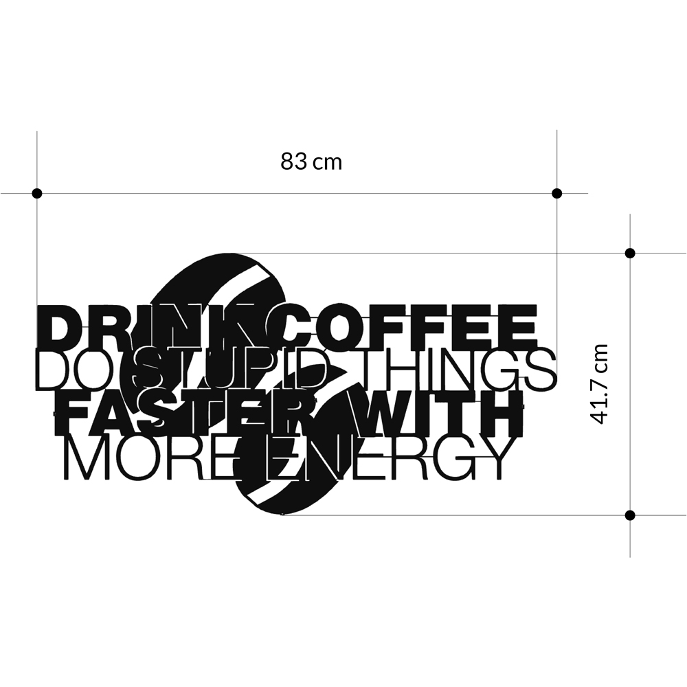 Decortie Black Metal Coffee For More Energy Wall Art Image 6