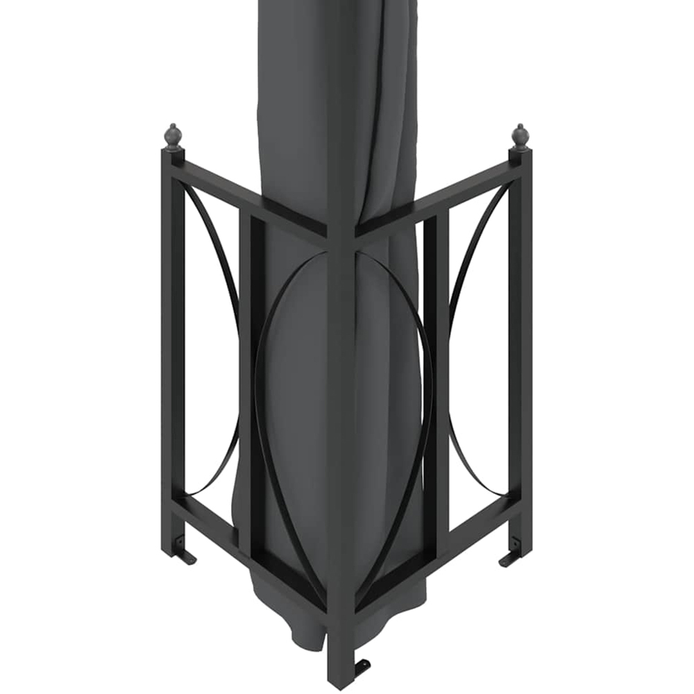 vidaXL 3 x 4m Anthracite Gazebo with Side Walls and Double Roof Image 5