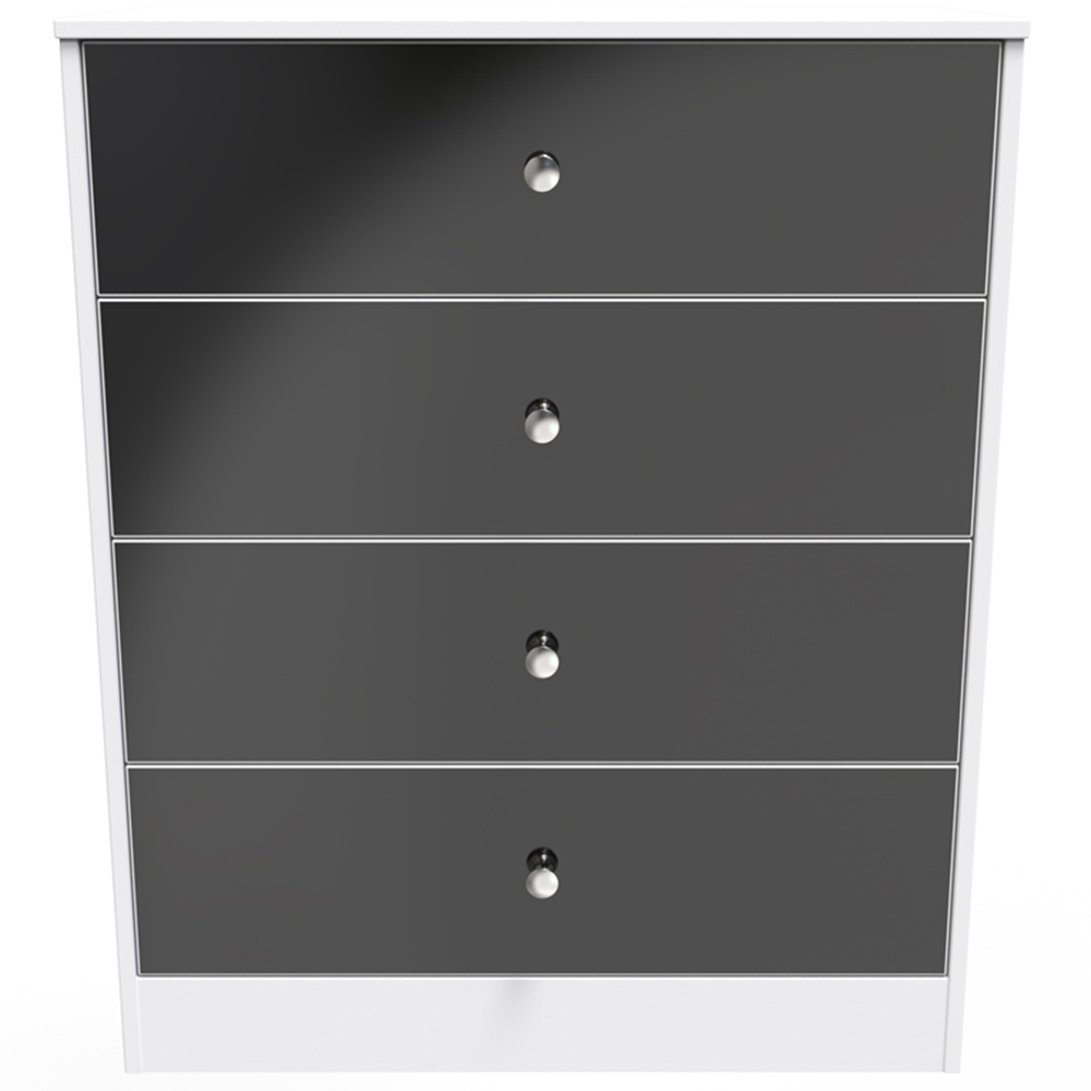 Crowndale Worcester 4 Drawer Matt Black and White Chest of Drawers Ready Assembled Image 3