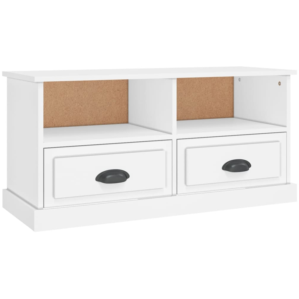 vidaXL 2 Door 2 Shelf White TV Cabinet Image 2