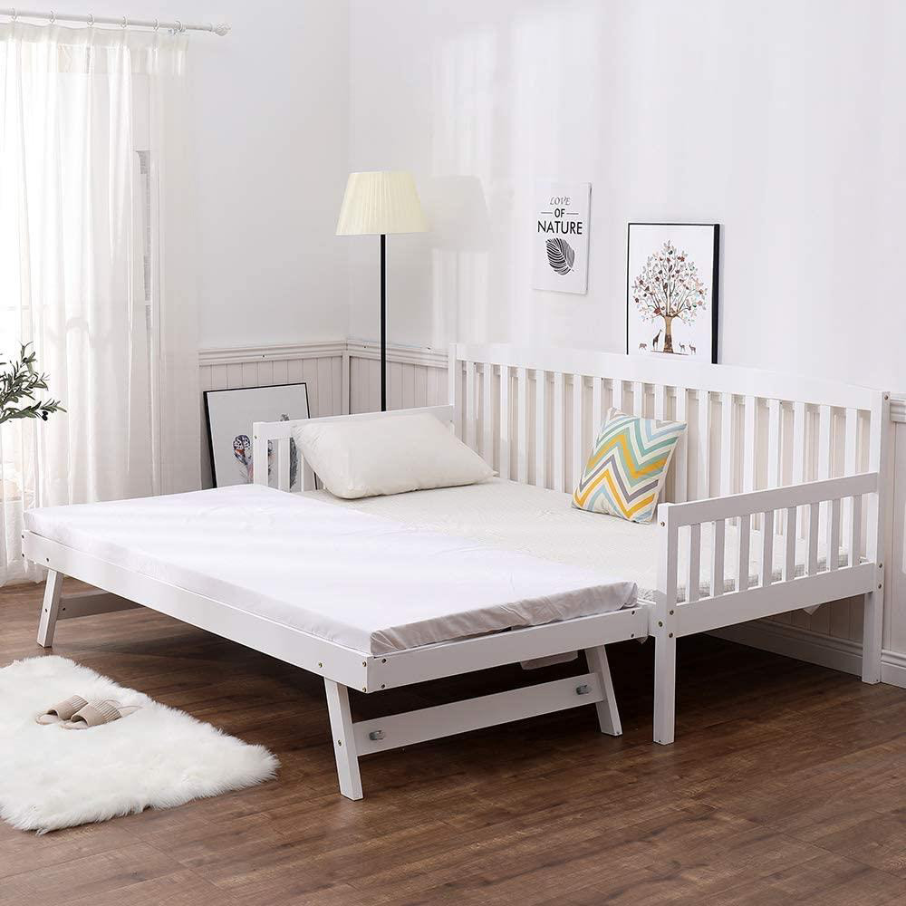 Portland Single White Shaker Wooden Day Bed with Trundle Image 4