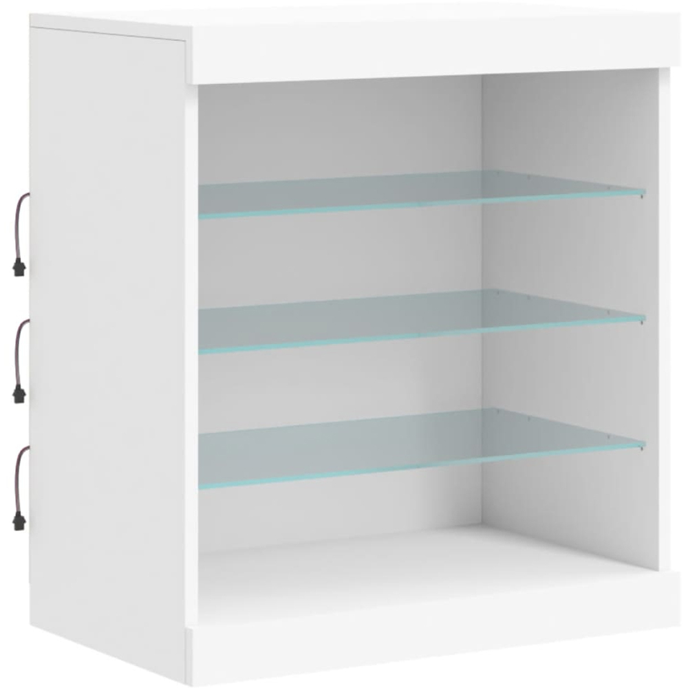 vidaXL 4 Shelf White LED Sideboard Image 2