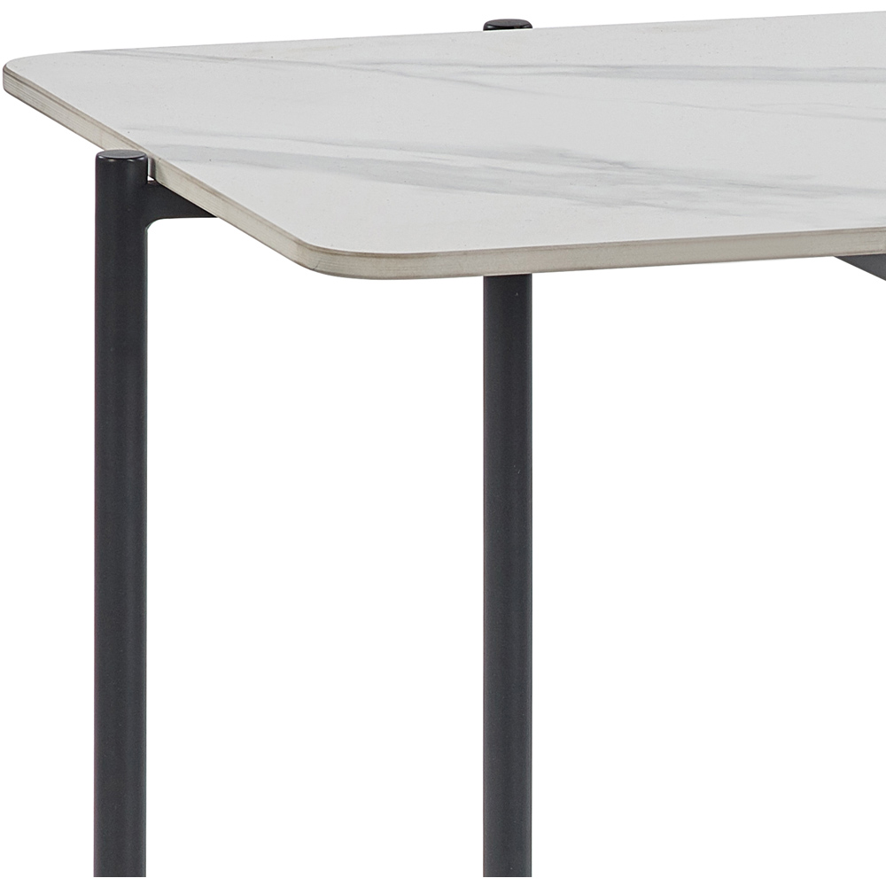 Julian Bowen Siena White Marbled Sintered Stone Square Lamp Table Image 4
