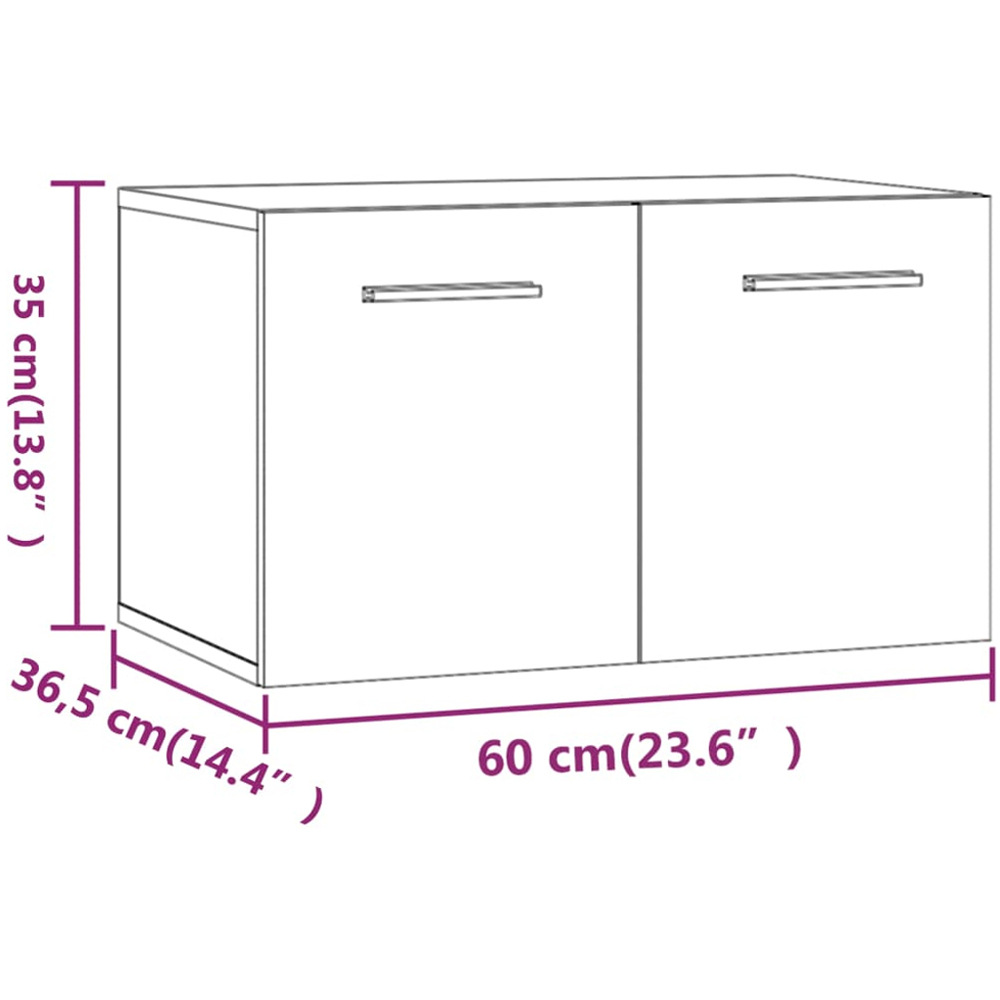 vidaXL 2 Compartment Smoked Oak Wall Cabinet Image 8