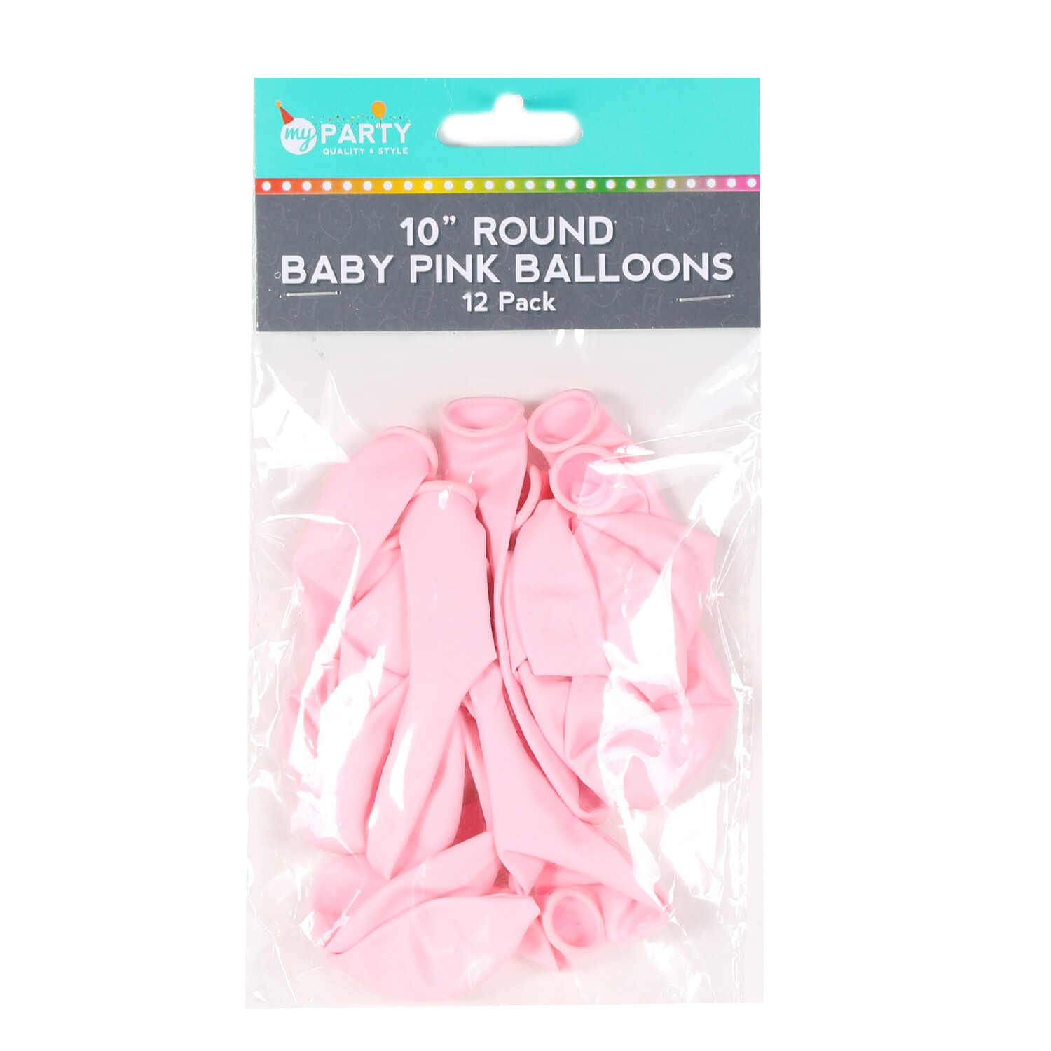 Pack of 12 10" Round Baby Balloons - Pink Image