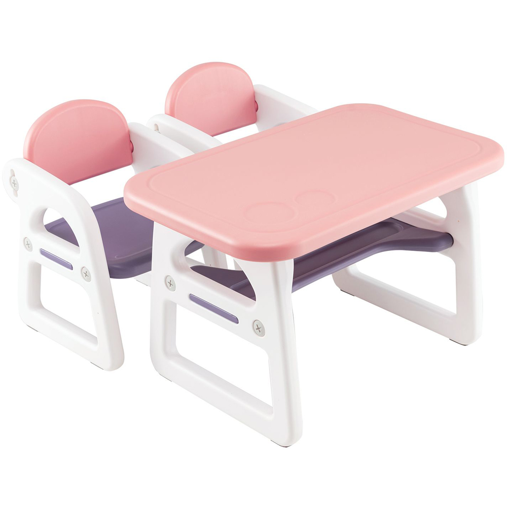 Costway 2 Seater Kids Dining Set Pink Image 2
