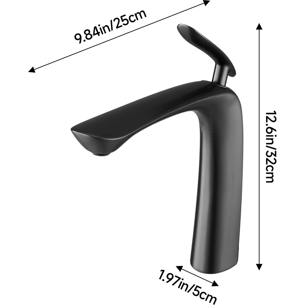 Living and Home Gunmetal Grey Metal Basin Mixer Tap Image 7