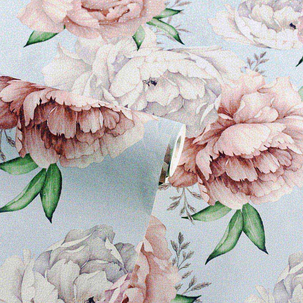 Arthouse Mixed Peonies Mint Wallpaper Image 2