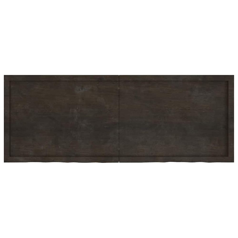vidaXL 160cm Dark Brown Treated Solid Oak Wood Foldable Floating Wall Shelf Image 4