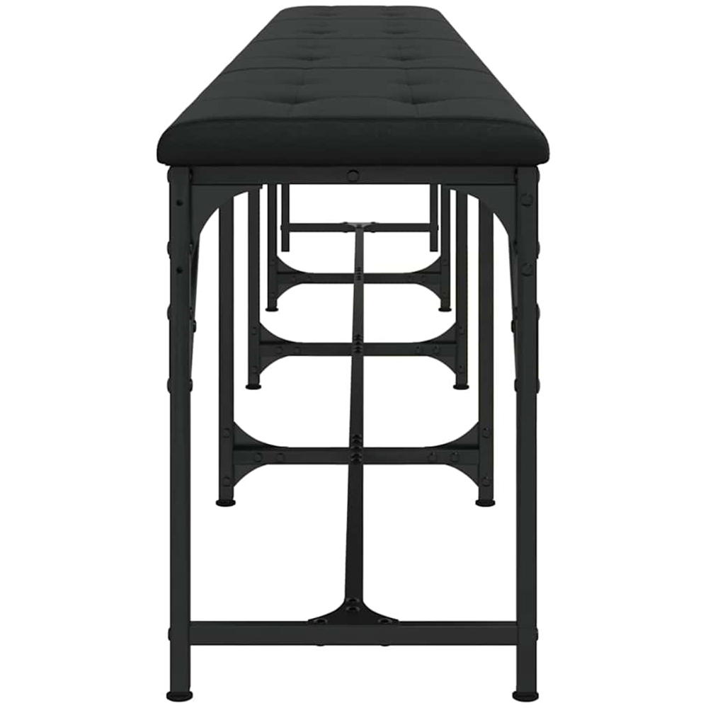 vidaXL 4 Seater Black Steel and Fabric Dining Bench Image 5