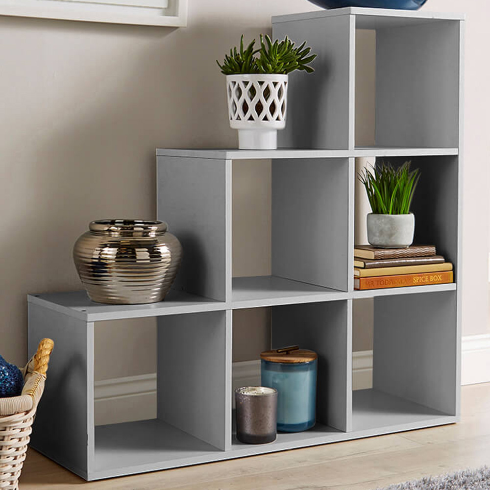 Home Source 6 Cube Grey Storage Unit Image 1