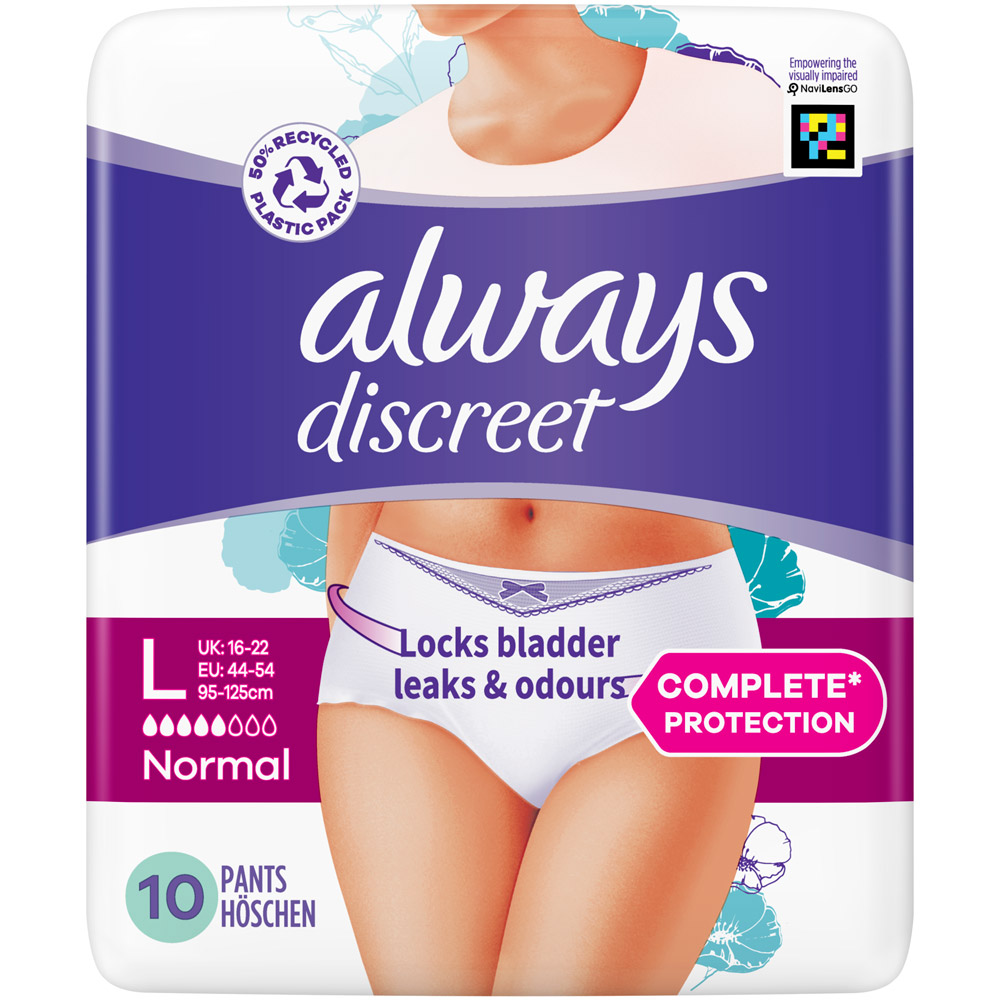 Always Discreet Normal Incontinence Pants Large 10 Pack Image 1