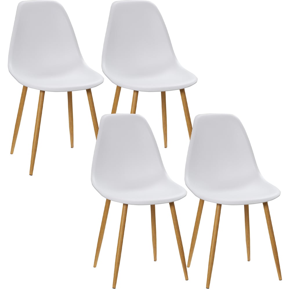 Portland Set of 4 White Dining Chair Image 2