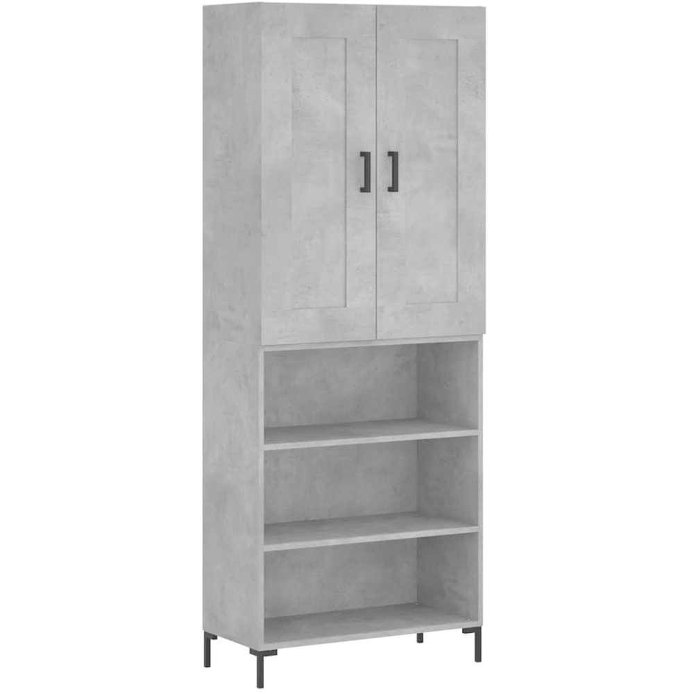 vidaXL 2 Door 3 Shelf Concrete Grey Highboard Image 2